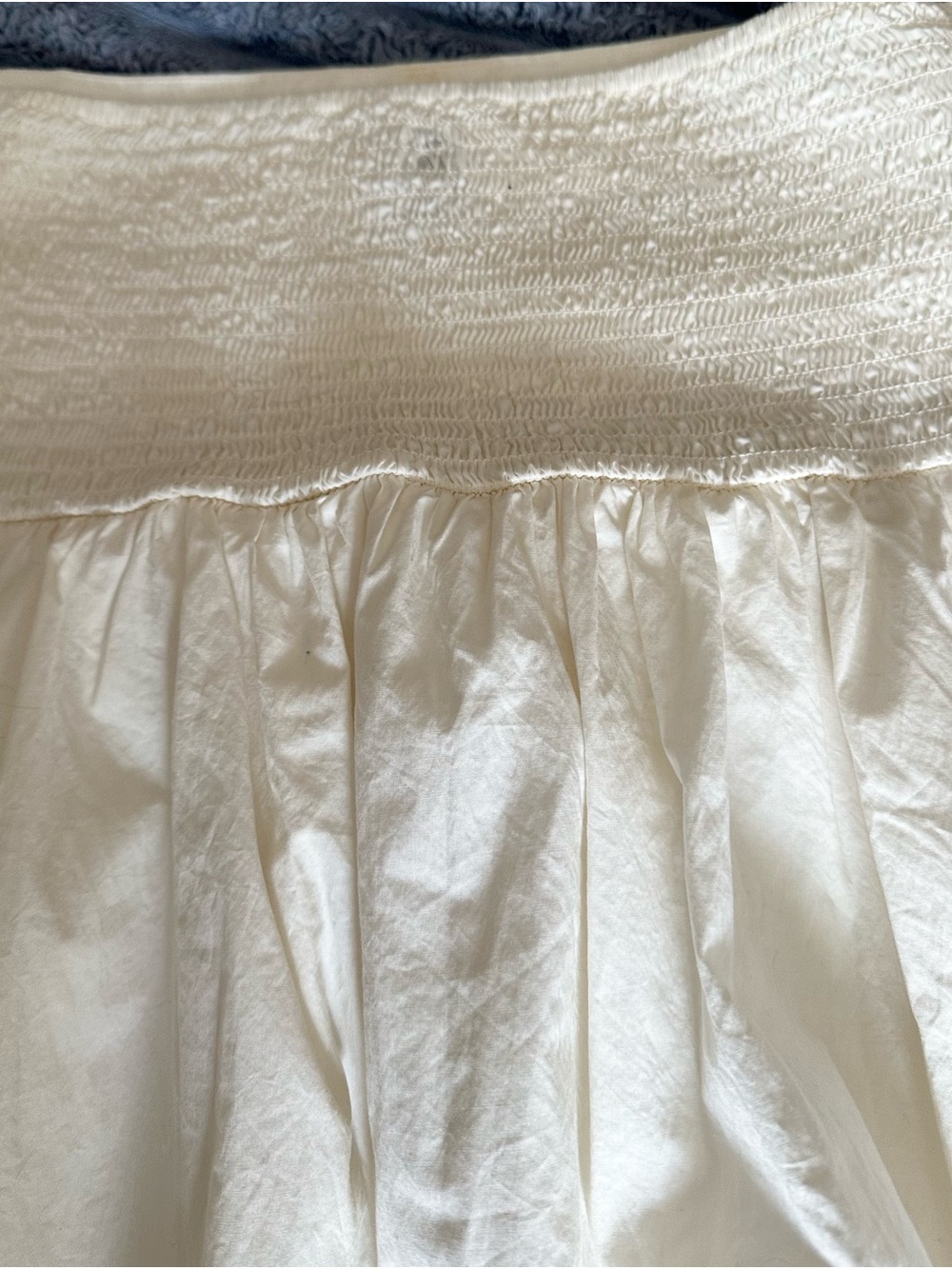 Target White A-Line Midi Skirt with Smocked Waist - Picture 3 of 5
